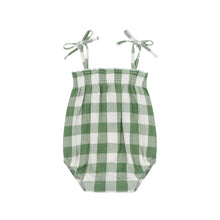 Load image into Gallery viewer, Organic Zoo - Dill Gingham Spaghetti Bodysuit
