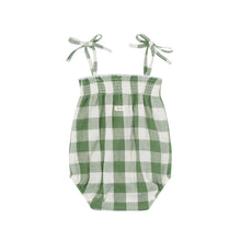 Load image into Gallery viewer, Organic Zoo - Dill Gingham Spaghetti Bodysuit
