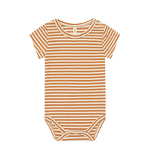 Load image into Gallery viewer, Organic Zoo - Copper Stripes Short Sleeve Bodysuit 3-6M
