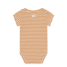 Load image into Gallery viewer, Organic Zoo - Copper Stripes Short Sleeve Bodysuit 3-6M
