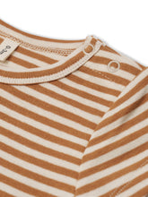 Load image into Gallery viewer, Organic Zoo - Copper Stripes Short Sleeve Bodysuit 3-6M
