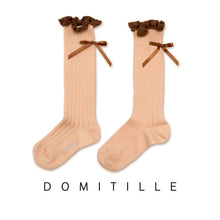 Load image into Gallery viewer, [預購] Collegien | Domitille - Ribbed Knee Socks with Bow - Sorbet
