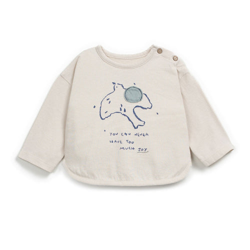 Baby shirt with a space-themed design on a white background