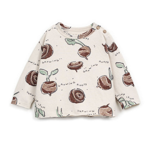 Children's sweatshirt with pomegranate pattern on a white background