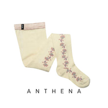 Load image into Gallery viewer, Collegien | Anthena - Jacquard Flower Pointelle Tights - Lamb

