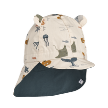 Load image into Gallery viewer, Liewood - Reversible Hat with Ears (Sea Creature/Sandy)
