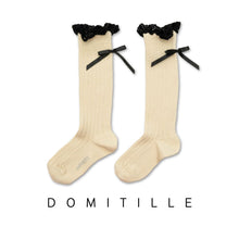 Load image into Gallery viewer, [預購] Collegien | Domitille - Ribbed Knee Socks with Bow - Lamb
