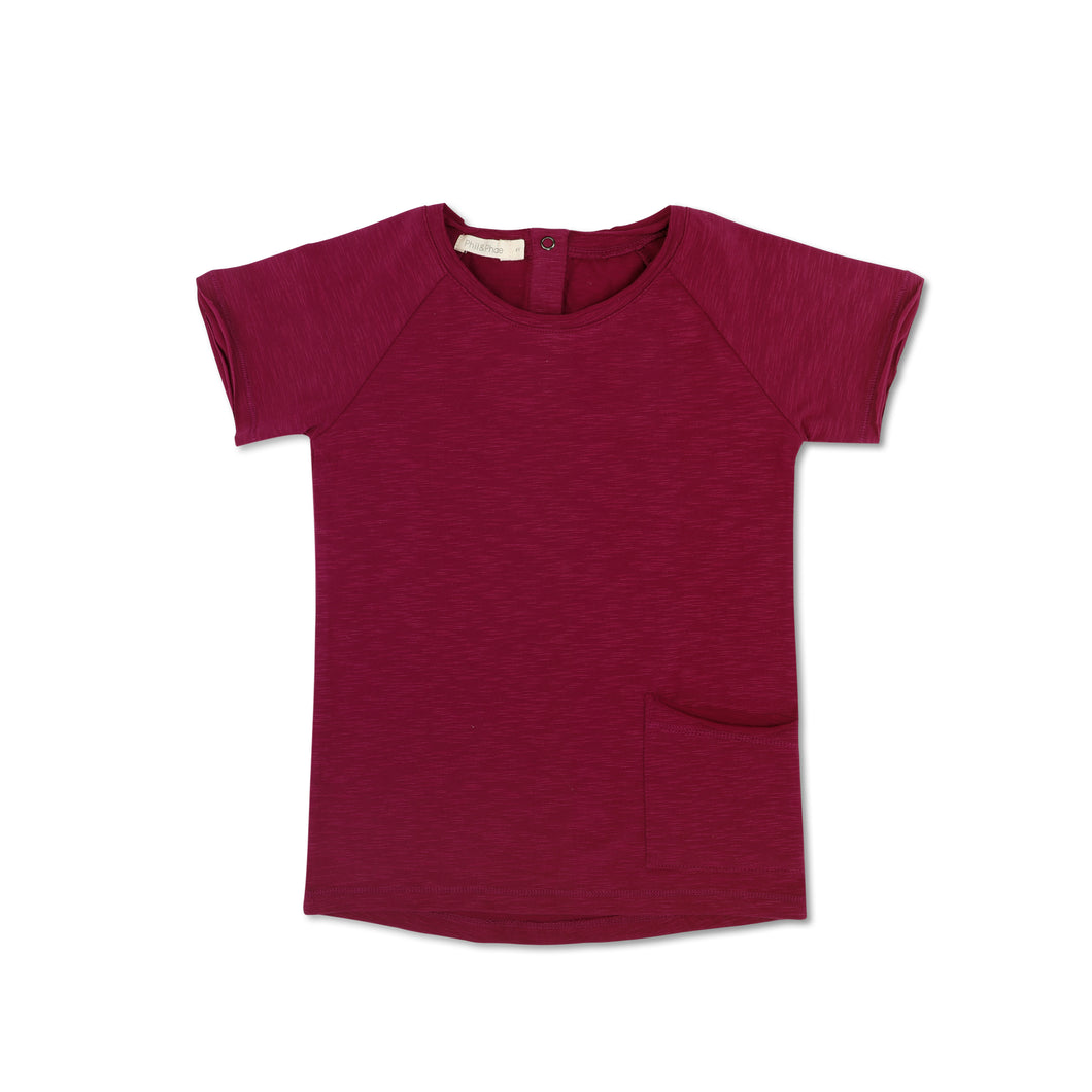 PHIL & PHAE - Raw-edged tee s/s (Cranberry)