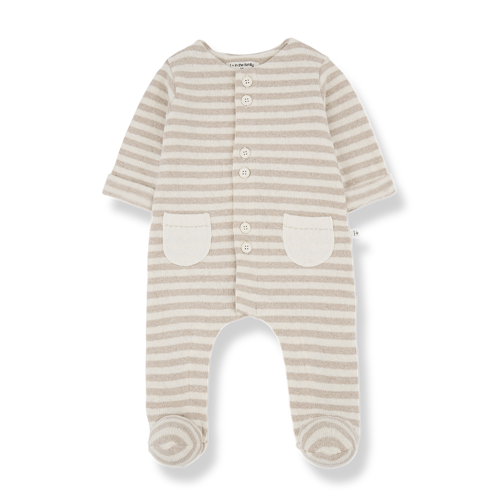1+ In the Family - Milo 口袋包腳連身衣 (Beige)