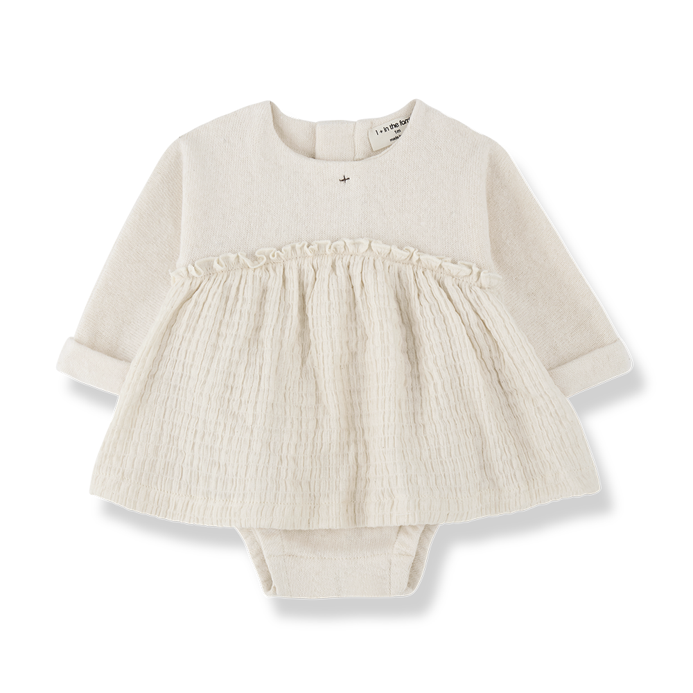 1+ In the Family - Nicoline 長袖包屁裙子 (Ecru)