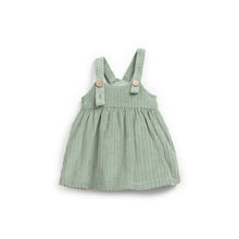 將圖片載入圖庫檢視器 Green ribbed dress with straps on a white background

