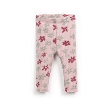 將圖片載入圖庫檢視器 Pink leggings with floral pattern on a white background

