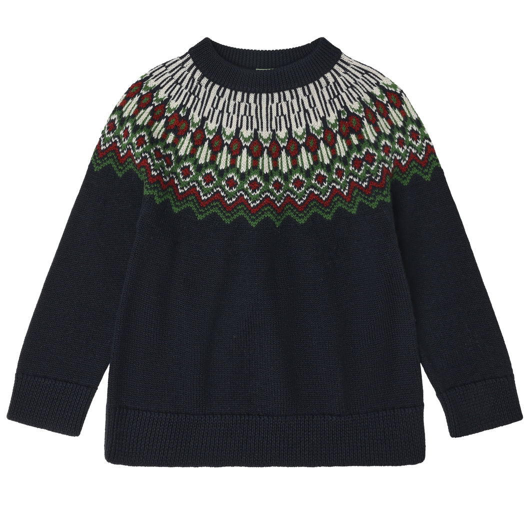 FUB - Fair Isle Sweater  (Dark Navy)