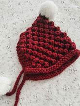 Load image into Gallery viewer, Red Knit Bonnet (0-2Y)
