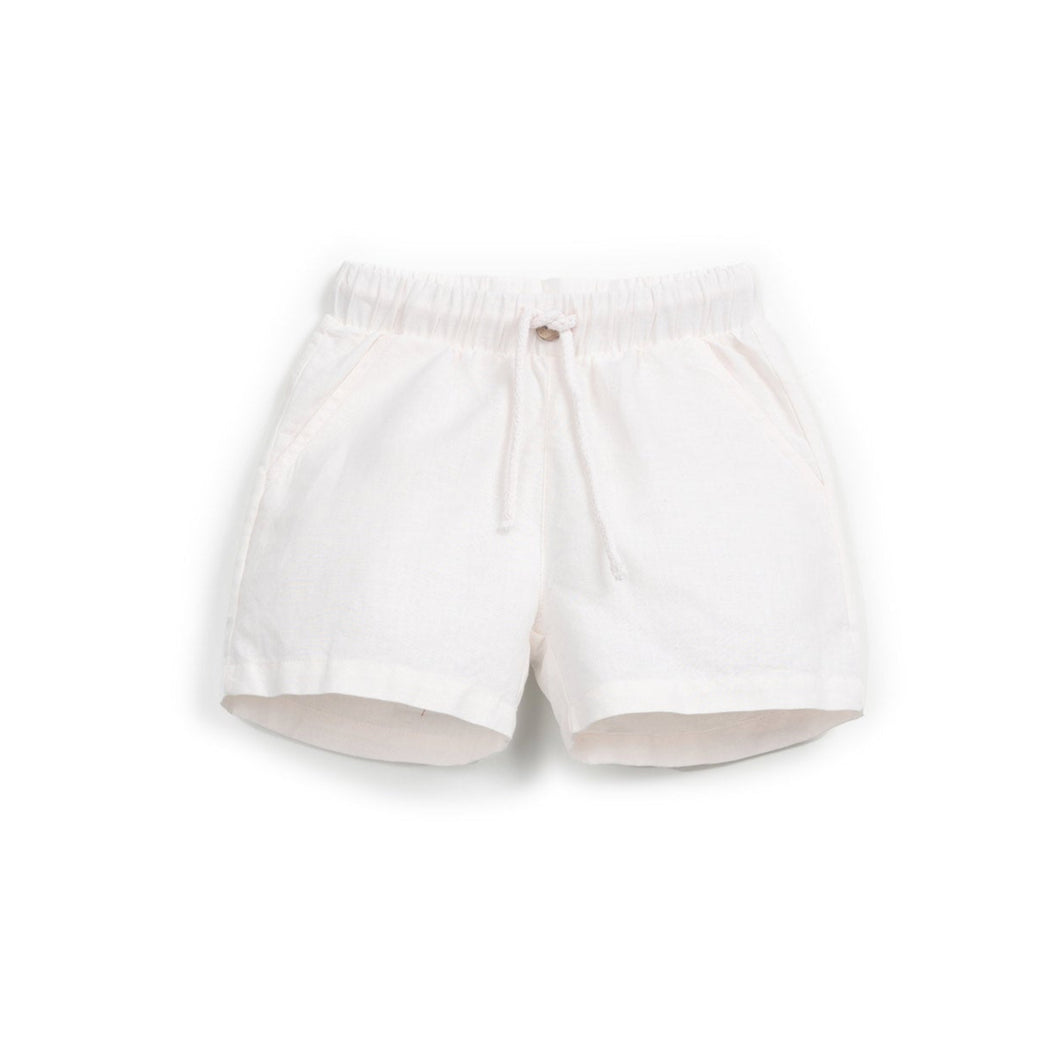 Play Up - Linen Fabric Shorts (White) 3Y