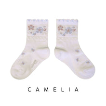 將圖片載入圖庫檢視器 Collegien | Camelia - Jacquard Flower Ankle Socks (Snow White)
