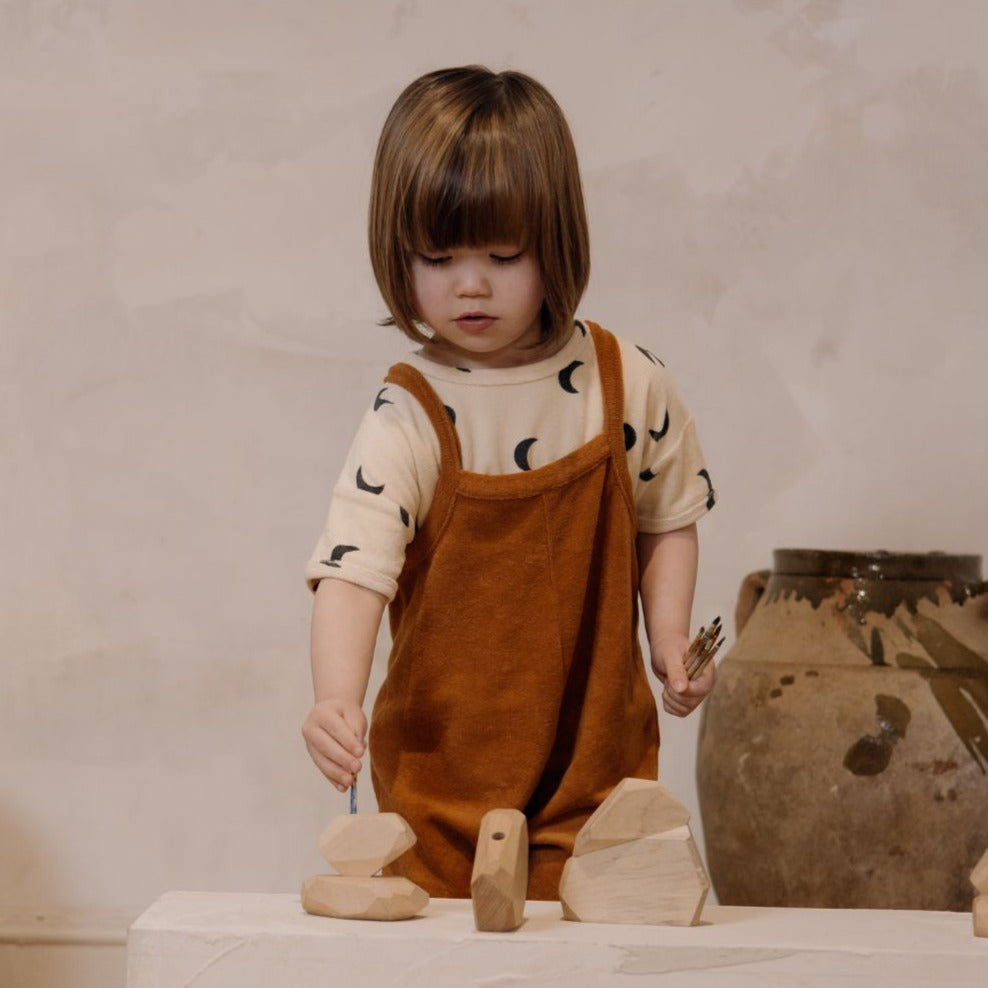 Organic Zoo - Terracotta Terry Cropped Dungarees