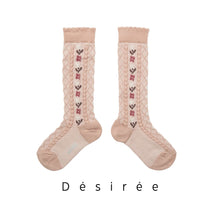 Load image into Gallery viewer, [預購] Collegien | Désirée - Jacquard Hearts Knee-high Sock - Old Rose

