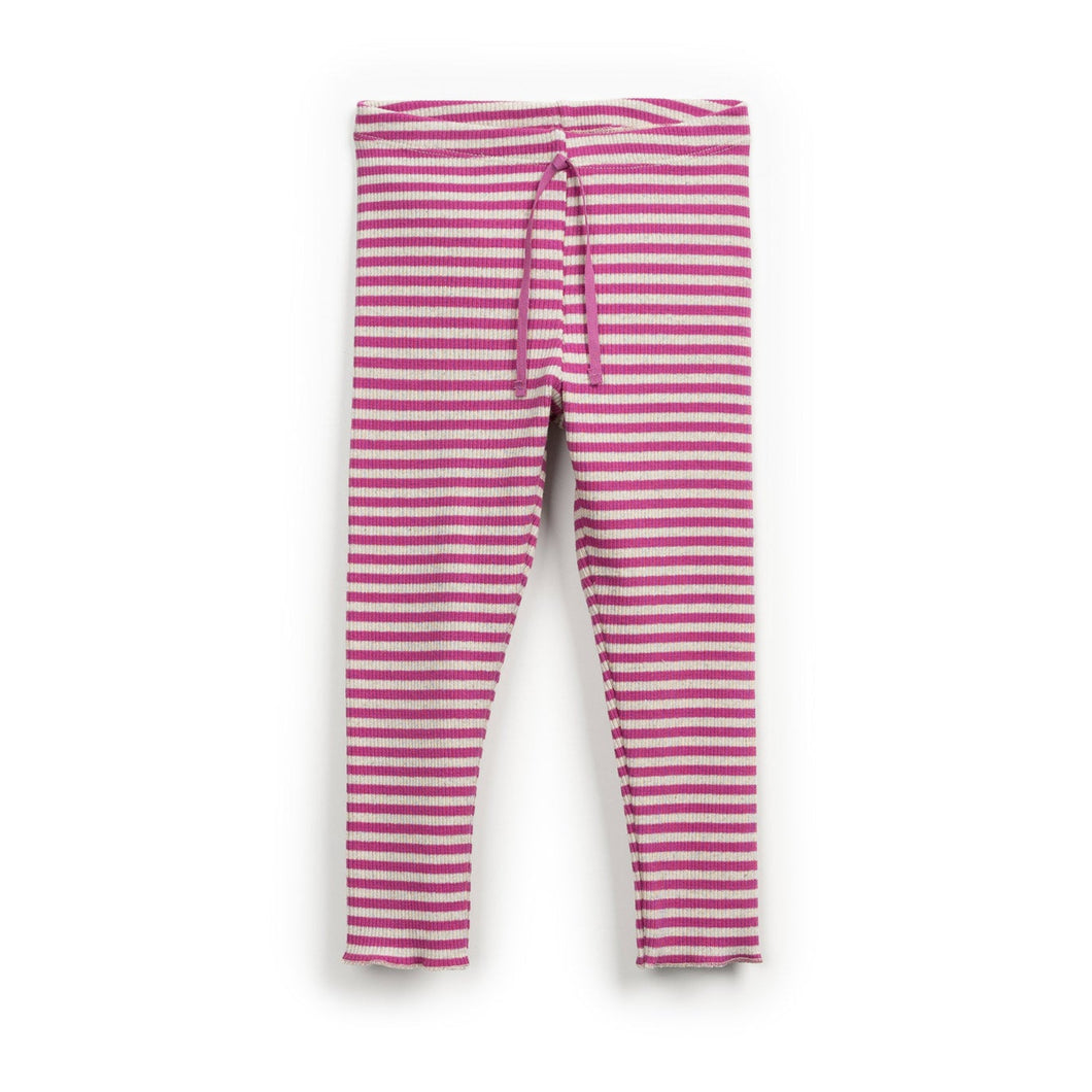 Play Up -  Striped Rib Leggings (Pink)