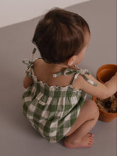 Load image into Gallery viewer, Organic Zoo - Dill Gingham Spaghetti Bodysuit
