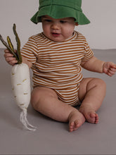 Load image into Gallery viewer, Organic Zoo - Copper Stripes Short Sleeve Bodysuit 3-6M
