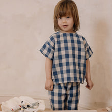 Load image into Gallery viewer, Organic Zoo -  Pottery Blue Gingham Fisherman Pants
