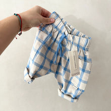將圖片載入圖庫檢視器 [預購] Guapoo - 寬褲子 - 藍格紋
