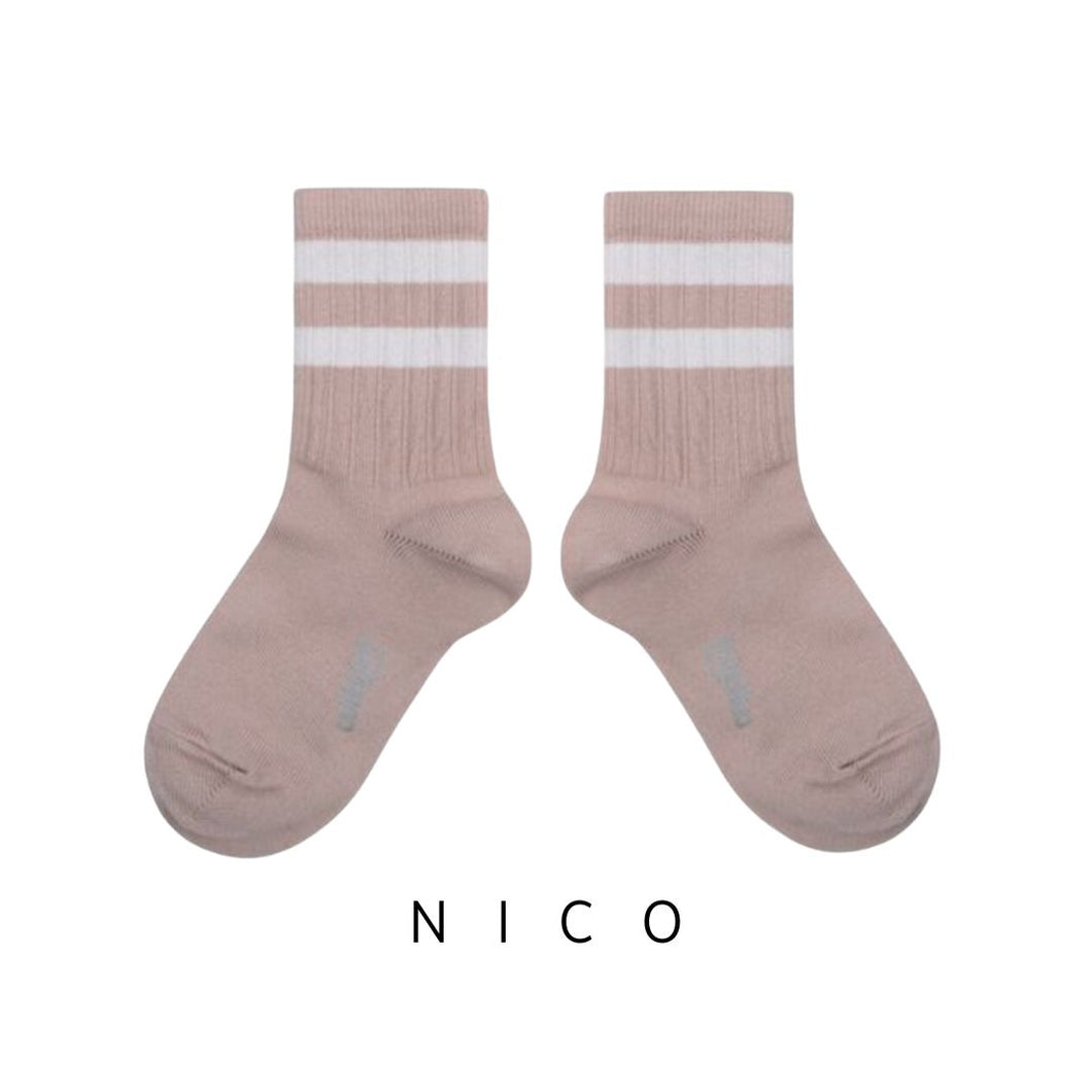 Collegien | Nico - Varsity Crew Socks (Old Rose)