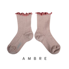 Load image into Gallery viewer, [預購] Collegien | Ambre - Lettuce Trim Pointelle Wool Socks (Rose)

