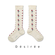 Load image into Gallery viewer, [預購] Collegien | Désirée - Jacquard Hearts Knee-high Sock - Lamb

