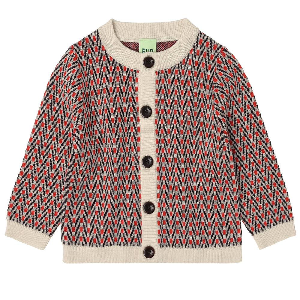 FUB - Baby Herringbone Cardigan (Ecru)