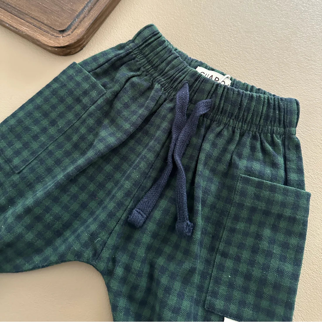 [預購] Guapoo - 口袋寬褲子 (Green Check)