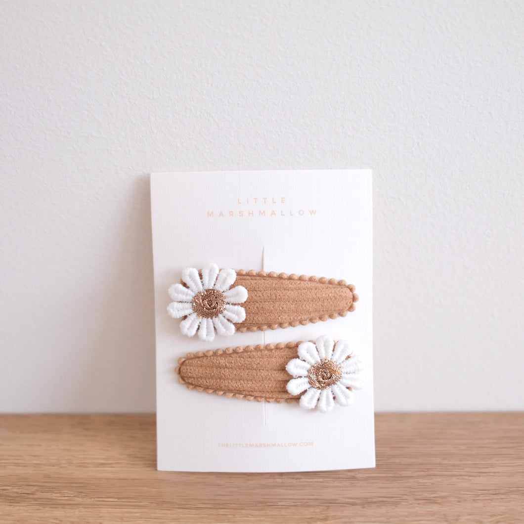 髮夾2入 // Daisy Clip Set - Mocha
