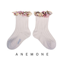 Load image into Gallery viewer, Collegien | Anemone - Ruffle Ribbed Ankle Socks (Snow White)
