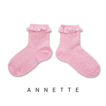 Load image into Gallery viewer, [預購] Collegien | Annette - Pointelle with Lace Frill Socks (Sugar Rose)
