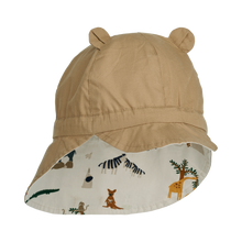 Load image into Gallery viewer, Liewood - Reversible Hat with Ears (All Together/Sandy)
