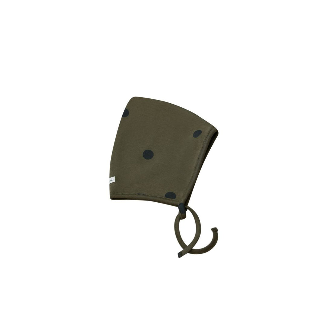 Organic Zoo - Olive Dot Bonnet 3-6M