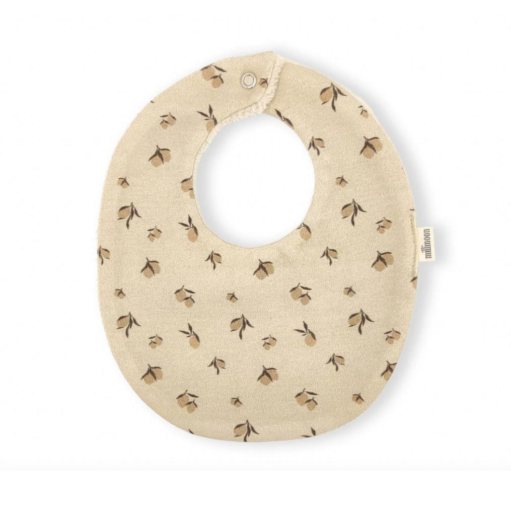 Organic Gauze Lemon Beige Bib
