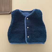 Load image into Gallery viewer, [預購] Guapoo - 可反穿燈心絨/泰迪熊背心 (Deep Blue)
