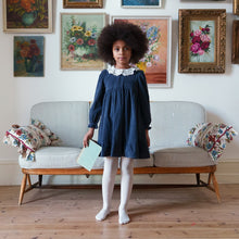 Load image into Gallery viewer, Little Cotton Clothes - Velvet Mila Dress in Midnight (2Y-7Y)
