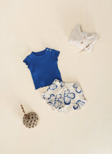 Load image into Gallery viewer, Play Up - Woven Shorts with Blue Leaf Print
