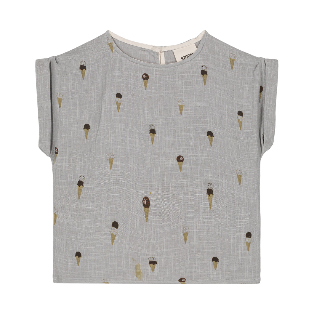 Studio Boheme - Blouse Praslin Short Sleeves (Grey/Ice Cream)