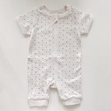 Load image into Gallery viewer, Oatmeal Dotty Summer Zip Up Jumpsuit
