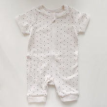 Load image into Gallery viewer, Oatmeal Dotty Summer Zip Up Jumpsuit 3-6M
