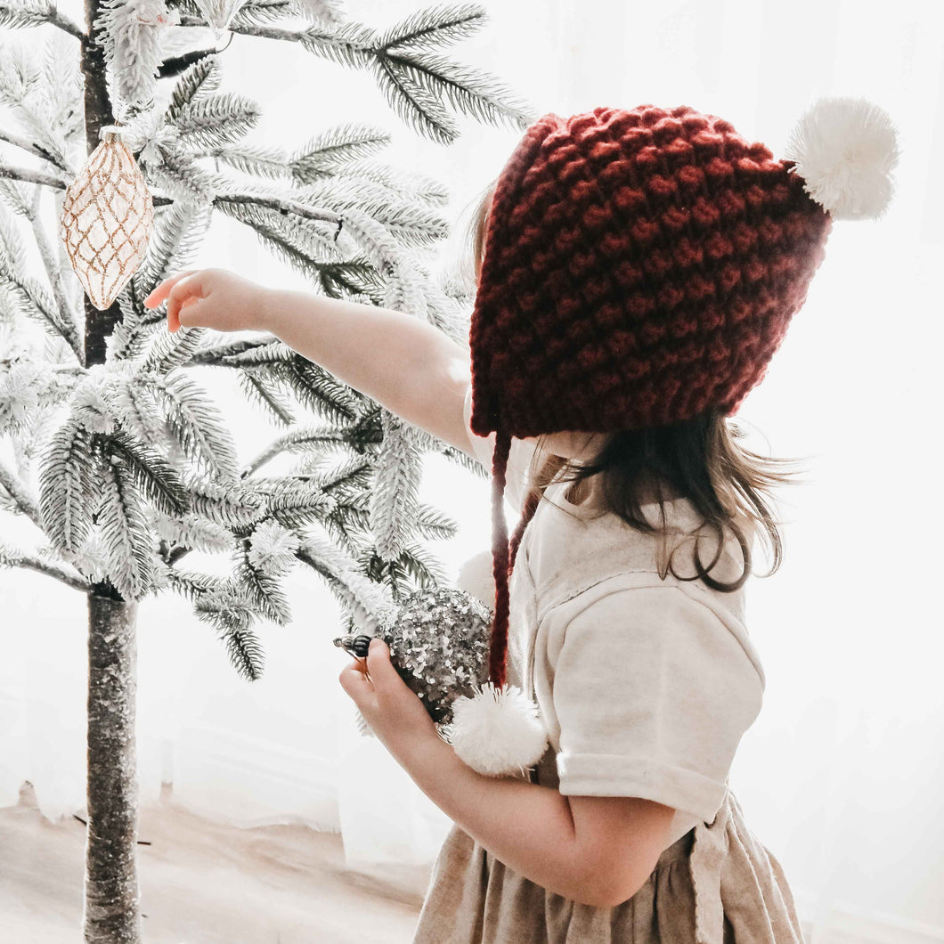 聖誕紅針織小便帽
