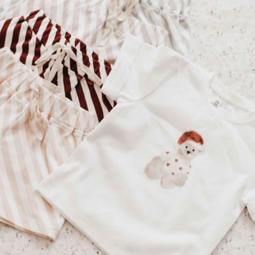 [🎄限定] Peshal Bear PJs 熊熊短袖 + 紅條紋短褲組合