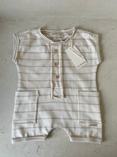 Load image into Gallery viewer, Guapoo - Cozy Summer Romper | Mocha Stripes
