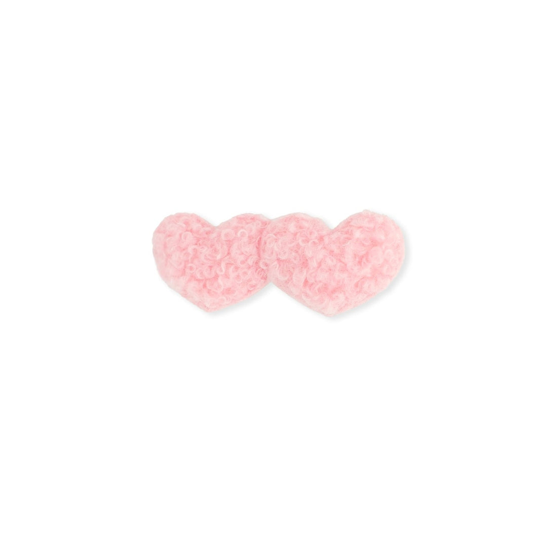 Fluffy Heart 髮夾 - Sweet Pink