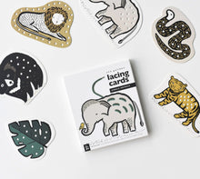 Load image into Gallery viewer, Wee Gallery - Lacing Cards (Jungle Animals)
