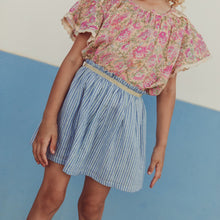 將圖片載入圖庫檢視器 Louise Misha - Skirt Cephee (Blue Parasol Stripes) 4Y, 6Y
